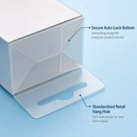 Boîte de rangement pour bijoux en acrylique carrée durable, transparente, avec ruban, boîte cadeau, étui de rangement pour cosmétiques