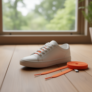 Laccio per scarpe Ilan 120 cm arancione piatto per sneakers - Product Image 3