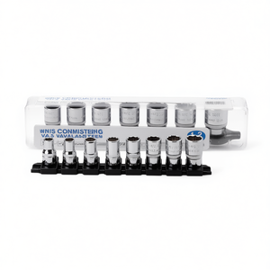 Jeu de douilles 1/2 pouce, 15 pièces, métrique, en acier au chrome-vanadium, pour réparation automobile et travaux mécaniques - Product Image 2