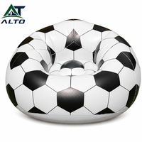 Fauteuil gonflable de football 105x105x80cm, en PVC floqué, léger et portable pour salon, fête, extérieur