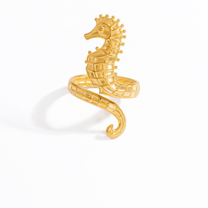 Stainless Steel <b>Ring</b> 18K Gold Plated Ocean Series Animal Shape Index Finger <b>Ring</b> Women's Jewelry Gift - Product Image 5