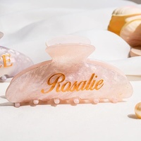 Pince à cheveux vintage en acétate haut de gamme YJL, personnalisable avec logo, pince à cheveux classique avec lettre gravée, pinces à cheveux multicolores