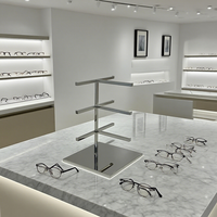 Présentoir de lunettes moderne en acier inoxydable pour 3 lunettes Porte-lunettes de soleil Rack