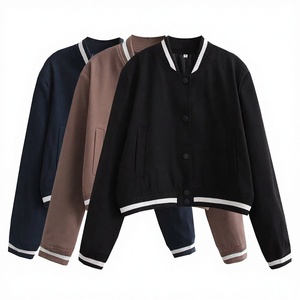 Blouson bomber court pour femme, style universitaire, décontracté, streetwear, fermeture éclair, Birlag Sports - Product Image 3