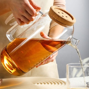Thủy tinh Nước lạnh ấm Lớn Nước trái cây mát Jug nước thủy tinh bình với nút Nút Chai Nắp - Product Image 6