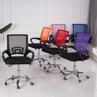 Chaise de bureau ergonomique avec accoudoirs, dossier en maille respirante, cadre en acier, roulettes pivotantes, réglable en hauteur, pour personnel et étudiants en résidence universitaire