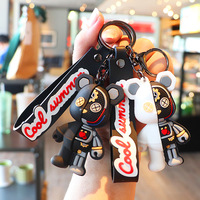 Porte-clés Ours Mécanique Semi-anatomique de Dessin Animé, Pendentif Personnalisé pour Sac et Voiture, Idéal pour Couples