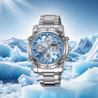 SKMEI 2556 usine haut marque de luxe en acier analogique mâle montre numérique Original hommes poignet double temps Sport montre étanche Relojes