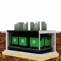 Nouvelle plateforme élévatrice hydraulique en acier, conteneur à déchets à double étage invisible pour hôtels