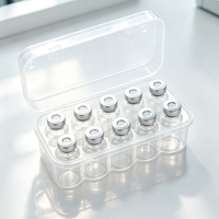 Boîte de rangement pour flacons en plastique transparent, multi-compartiments, anti-collision, organiseur de flacons