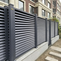 Clôture en aluminium sur mesure, panneau de clôture à lamelles horizontales noires, clôture de jardin décorative extérieure pour villa