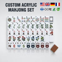 Jeu de tuiles de mahjong américaines en acrylique, 160 pièces, logo personnalisé, conception gratuite, usine OEM, épaisseur 32/36 mm, vente en gros, boîte de vente au détail