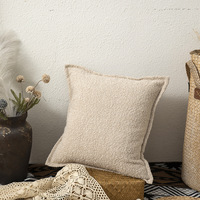 Nordique couleur unie bord pressé taie d'oreiller maison chambre canapé décor housse de coussin