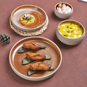<span class=keywords><strong>Assiette</strong></span> en <span class=keywords><strong>porcelaine</strong></span> rétro japonaise, plat moderne en grès pour salade <span class=keywords><strong>ou</strong></span> steak, idéal pour les mariages, événements <span class=keywords><strong>ou</strong></span> la restauration à domicile - Product Image 6