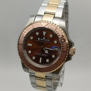 Nouvelles montres automatiques mécaniques SEILOCE NH35 avec bracelet en silicone caoutchouc, logo personnalisé, verre saphir, 40 mm, montre de yacht - Product Image 6