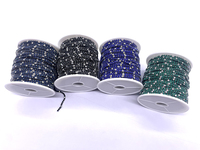 Chaîne en acier inoxydable argenté imperméable de 2 mm avec cristaux en strass pour la fabrication de colliers et de bracelets