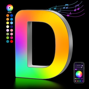 Luci LED a Forma di <span class=keywords><strong>Lettere</strong></span> dell'Alfabeto Sincronizzate con la Musica, Illuminazione RGB per Ragazze e Donne, Regalo per Feste, Compleanni, Decorazioni Natalizie - Product Image 1