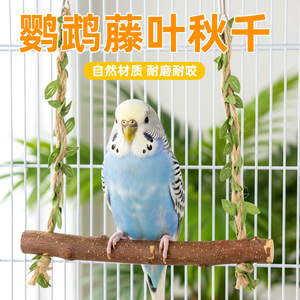 Jouet à bascule pour perroquet, perchoir en bois naturel, accessoire durable pour cage à oiseaux, pour oiseaux de compagnie - Product Image 5