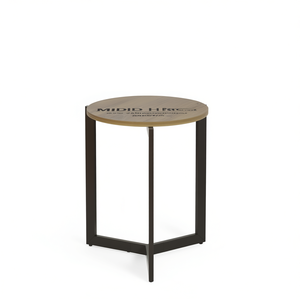 Rustic Brown MDF <b>Side</b> Table Sturdy Metal Frame Accent End Table Living Room Bedroom Office Furniture - Product Image 1