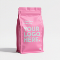 Sachet alimentaire écologique, sachet à fermeture éclair écologique pour grains de café, sachet à 8 côtés avec valve pour thé