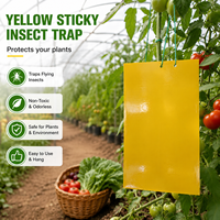 Waterdichte fruitvliegval met dubbelzijdige gele kleefstrips voor thrips/bladluizen/witte vliegen, 0,23 mm dik.