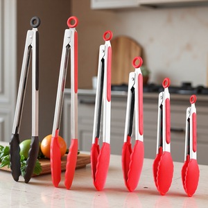 Silicone Tongs Set 6 Pcs Stainless Steel Heat Resistant Kitchen Tongs For Baking Frying Grilling <b>Meat</b> Steak - Product Image 1