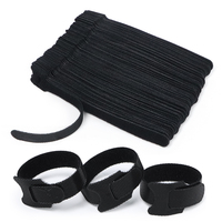 Attaches de câble étanches écologiques en nylon noir 12x125mm ignifuges dos à dos sangles de rangement à crochet pour bureau à domicile