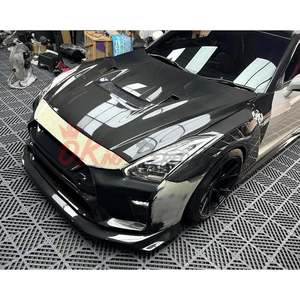 Parachoques delantero de fibra de vidrio estilo Vari MY19 con labio delantero de fibra de carbono para Nissan R35 <span class=keywords><strong>GTR</strong></span> Bodkit - Product Image 3