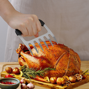 Siêu sắc nét bằng thép không gỉ dĩa nhựa chịu nhiệt xử lý Trọng lượng nhẹ thực phẩm an toàn đồ dùng kéo thịt lợn băm nhỏ tay - Product Image 4