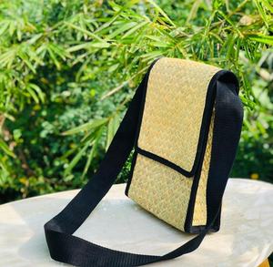 Vietnam Vintage Small Handmade Straw Purse <b>Wallet</b> Open Closure Long Embroidery Tassel Decorations Cotton Lining Anti-Theft - Product Image 4