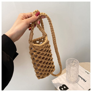 Borsa a <span class=keywords><strong>Tracolla</strong></span> Piccola Quadrata in Macramè Intrecciata a Mano in Corda di Cotone all'Ingrosso per Vacanze al Mare - Product Image 6