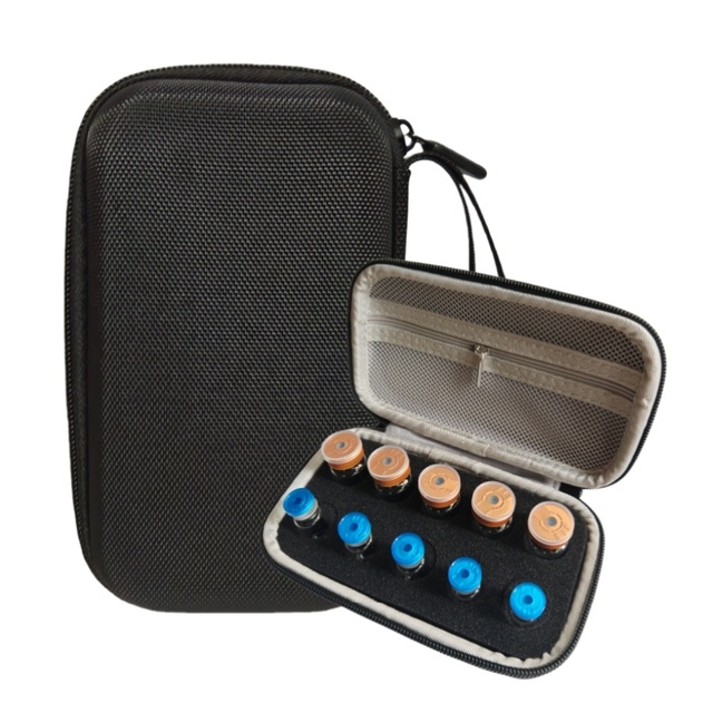 EVA Zipper Closure Portable Case for Peptides 3ml/10ml 10-Slot Mix Storage 10-Bottle Holder Hard Shell Empty Box