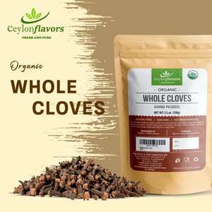 Arômes de Ceylan frais, purs et biologiques 3,5 oz. Clous de girofle entiers cueillis à la main, certifiés biologiques USDA, récoltés dans les fermes du Sri Lanka - Product Image 2