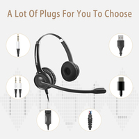 Casque de centre d'appels Beien de haute qualité à réduction de bruit RJ9/RJ11 avec contrôle du volume et microphone pour Cisco, Avaya, Yealink