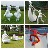 Lebensgroße 3D-Harz-Skulptur für Events, Hochzeiten und Gärten: Abstrakte Mutter-Kind-Engel-Figur mit Menschlichen Körpern, Gesichtern und Händen als Dekoration