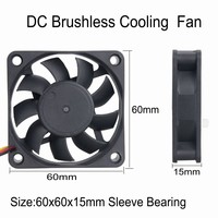 Ventilateur de refroidissement sans balais Gdstime GDA6015 60x60x15mm DC 12V 3 broches FG 60mm 2,4 pouces 6cm pour dissipateur thermique PC