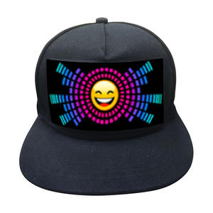 Personalizado concierto fiesta EL Panel resplandor Hip Hop sombreros móvil Emojis LOGO imagen luminosa gorras de béisbol ventilador interactivo iluminar sombreros - Product Image 1