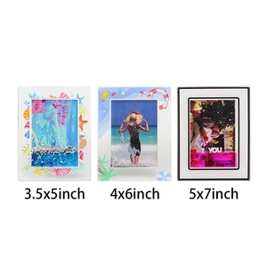 3.5X5 pulgadas arenas movedizas <span class=keywords><strong>Aqua</strong></span> Flotage burbuja flotando Día de San Valentín plegable soporte de cascada de nieve de marco de foto - Product Image 4