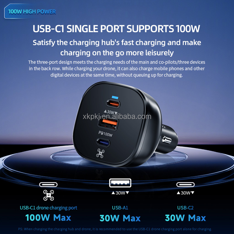 ORANGLES 130W Car Charger for DJI Drones Dedicated Port LKTOP Bahrain - angled perspective - presenting advantages - Image 4 of 6 | fits any environment | Purchase 130W Car Charger for DJI Drones Dedicated Port LKTOP Bahrain Michigan | Free Shipping ORANGLES