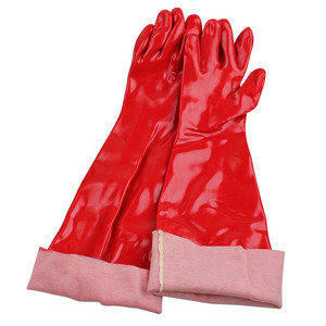 قفازات عمل صناعية طويلة الأكمام 60 سم من المطاط البلاستيكي مغطاة بالكامل مقاومة للمواد الكيميائية والتآكل والثقب - Product Image 2