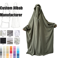Jilbab Papillon Nida Cape Une Pièce avec Boutons et Attache au Doigt, Modèle Saoudien Modeste pour Femmes Musulmanes, Jilbab de Prière Islamique en Gros