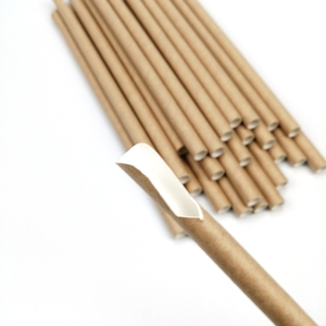 Gorlando Kraft marrón pajitas de papel con cuchara - Product Image 5