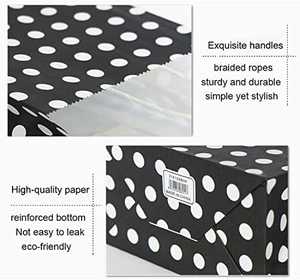 Black Polka Dot Paper Gift <b>Bags</b> with Handles Kraft Paper Party Favor <b>Bags</b> 25 Pcs for Events - Product Image 2