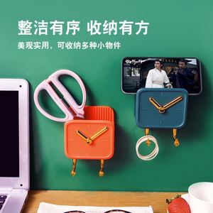 Multipurpose Modern Wall Mounted PP Holder Wire Organizer Self Adhesive Phone <b>Stand</b> Data Cable Receiving Charging Hole Cable - Product Image 2