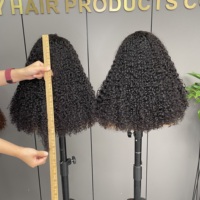 Demi-perruque Pixie bouclée en cheveux humains vierges indiens Remy, densité 350%, 250-300g, boucles birmanes, sans dentelle