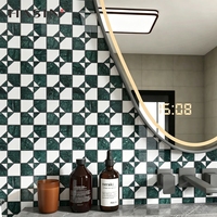 Mosaïque de pierre moderne de luxe découpée au jet d'eau, carreaux irréguliers, épaisseur 7 mm, imperméable, en marbre naturel, pour la décoration murale et de sol de salle de bain
