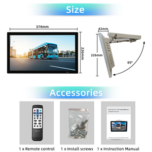 Moniteur de plafond HD 15,6 pouces pour publicité, écran AV 12-24V pour voiture, camionnette, autobus scolaire - Vente chaude usine - Product Image 5