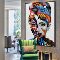 Tableau d'art africain contemporain en acrylique, décorations murales sur toile, œuvres d'art abstraites, femme indienne, art mural moderne, peintures à l'huile