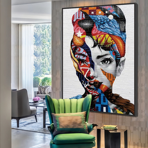 Tableau d'<span class=keywords><strong>art</strong></span> africain contemporain en acrylique, décorations murales sur toile, œuvres d'<span class=keywords><strong>art</strong></span> abstraites, femme indienne, <span class=keywords><strong>art</strong></span> mural moderne, peintures à l'huile - Product Image 6