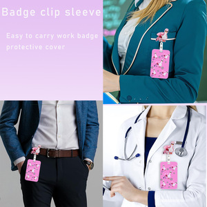 Cross-border platform medical staff name tag, ID card holder, fun badge scroll, <b>briefcase</b>, goose vertical card holder set - Product Image 3